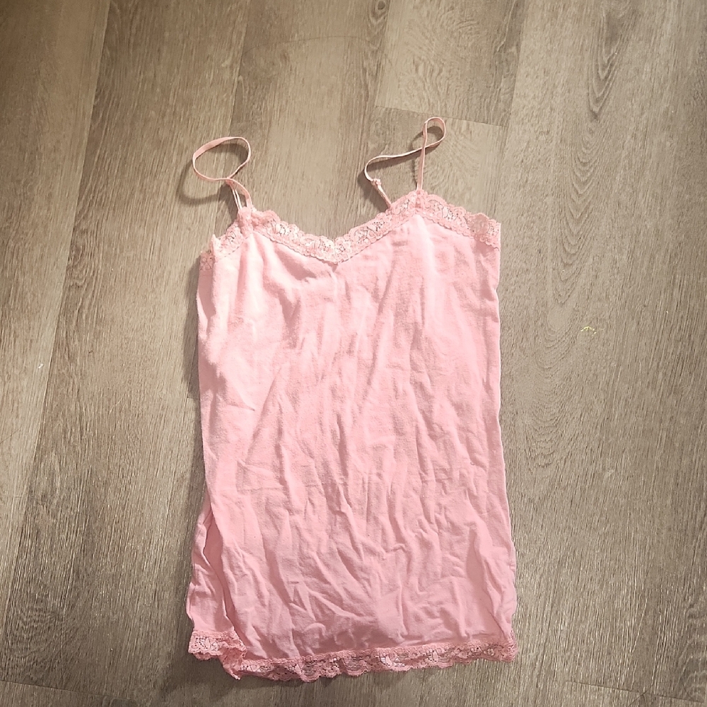 Rue21 Pink Lace Trim Short Sleeve Top